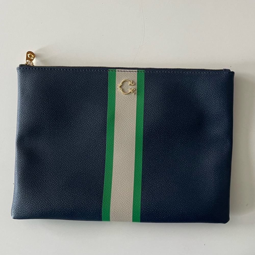 C Wonder Navy Striped Pouch